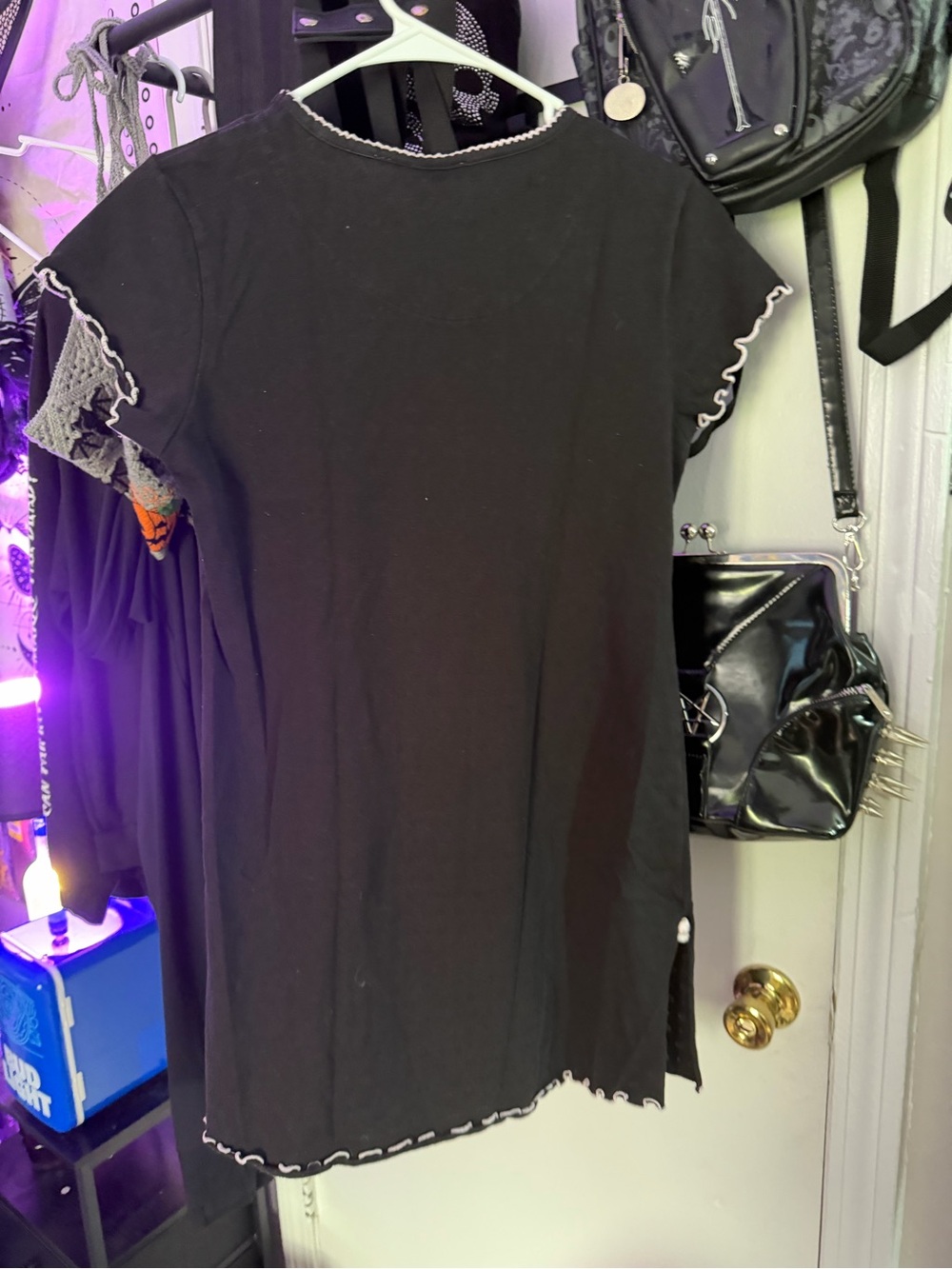 Hello Kitty Black Mini Dress with White Trim - Picture 6 of 7